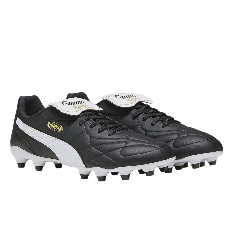 KING TOP Men's firm-field soccer boots (Black / White)