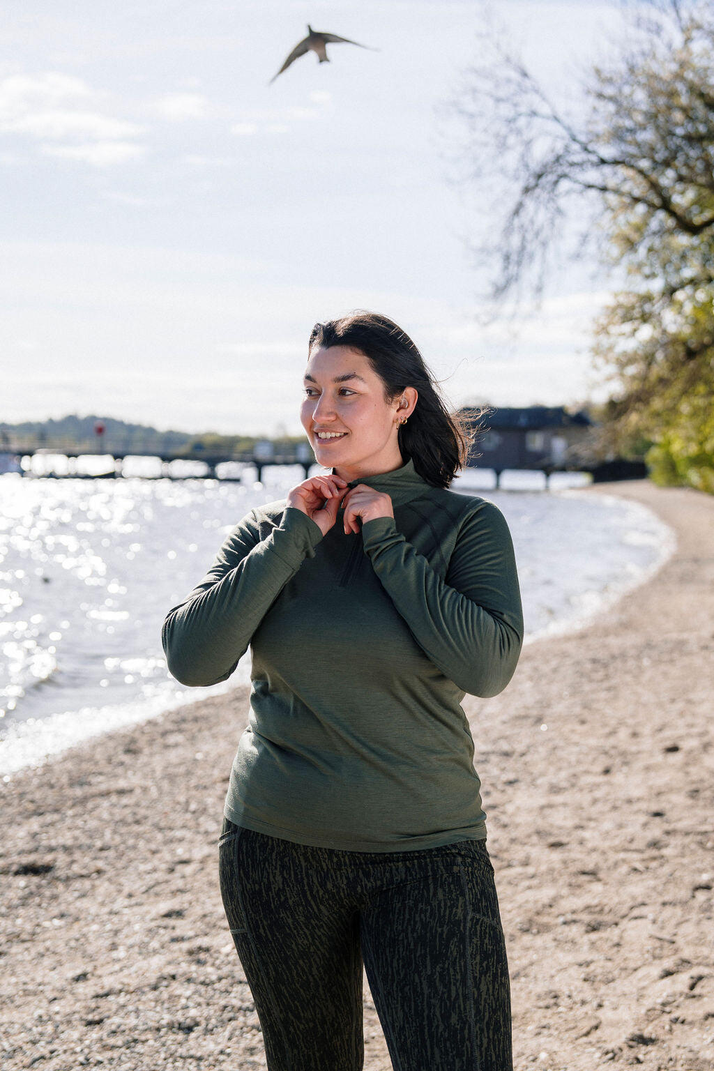 FINDRA Iona Merino-Lite Zip Neck Top