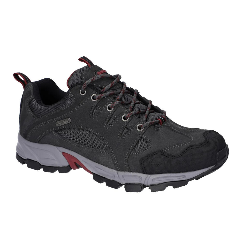 Mens Auckland Lite Suede Walking Shoes (Graphite Grey/Dark Red) 1/4
