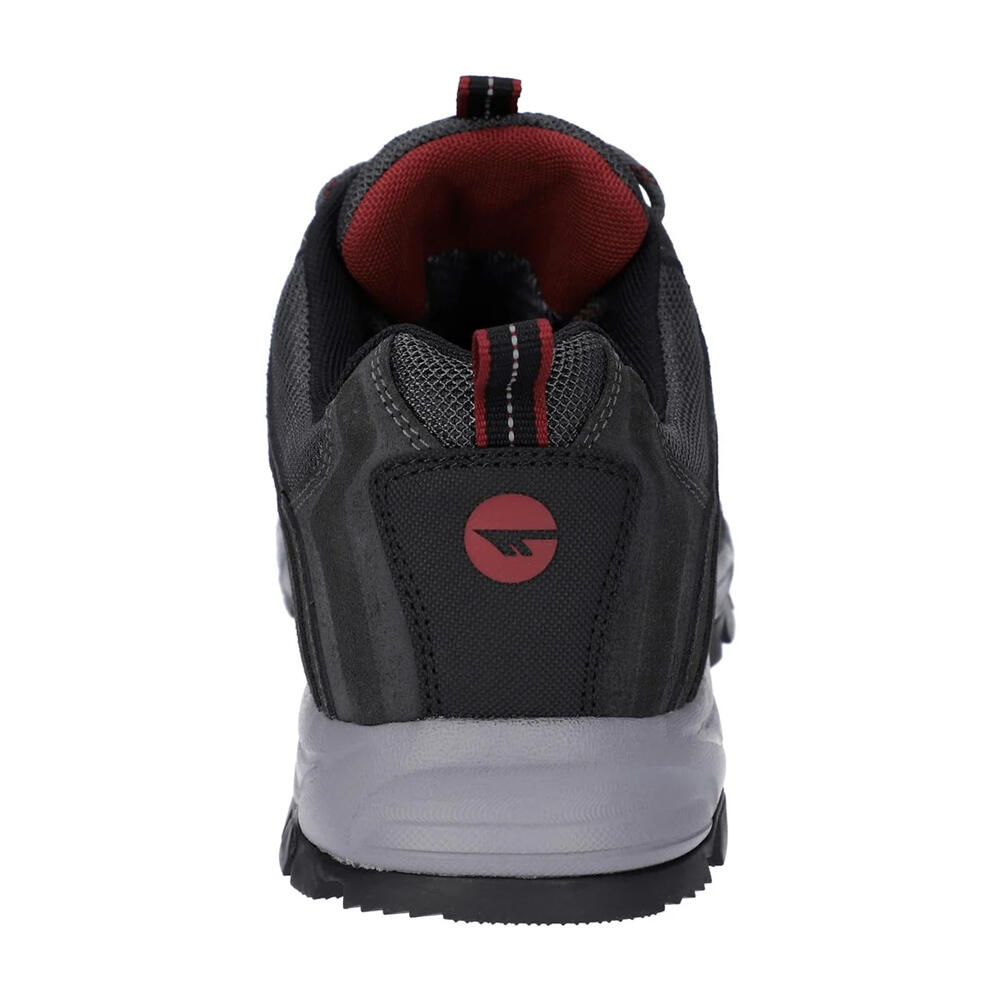 Mens Auckland Lite Suede Walking Shoes (Graphite Grey/Dark Red) 2/4