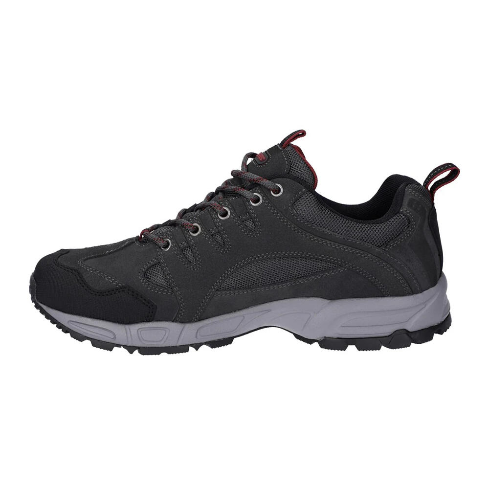 Mens Auckland Lite Suede Walking Shoes (Graphite Grey/Dark Red) 3/4