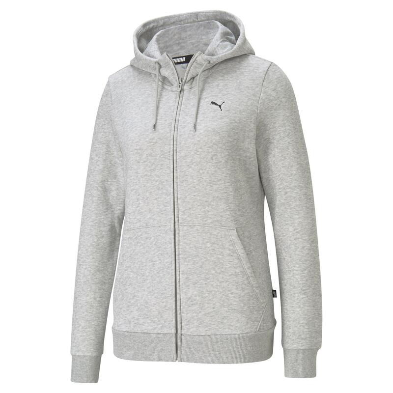 Hoodie mit durchgehendem Reißverschluss für Damen Grau