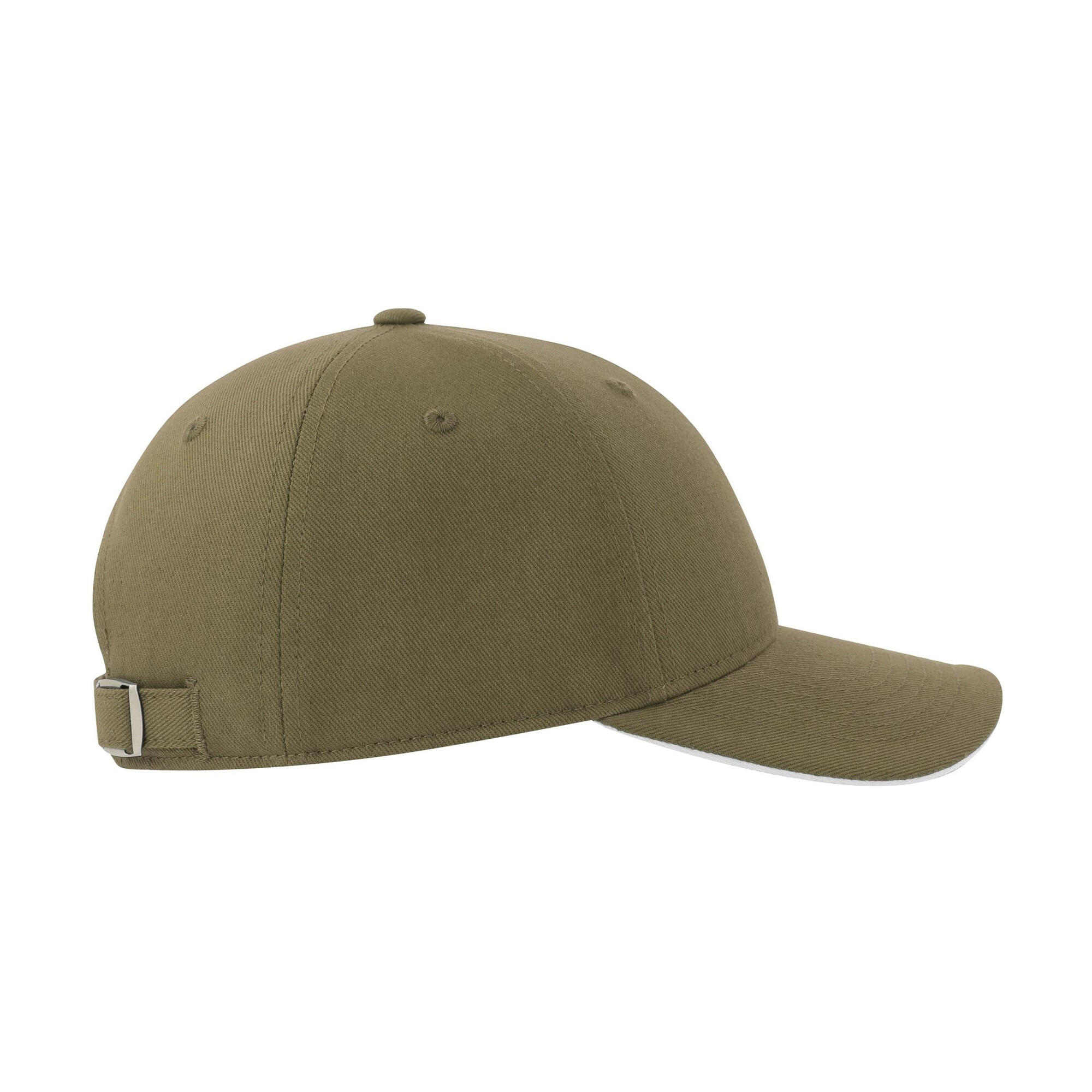 Unisex Adult Liberty Sandwich 6 Panel Cap (Olive/White) 3/4