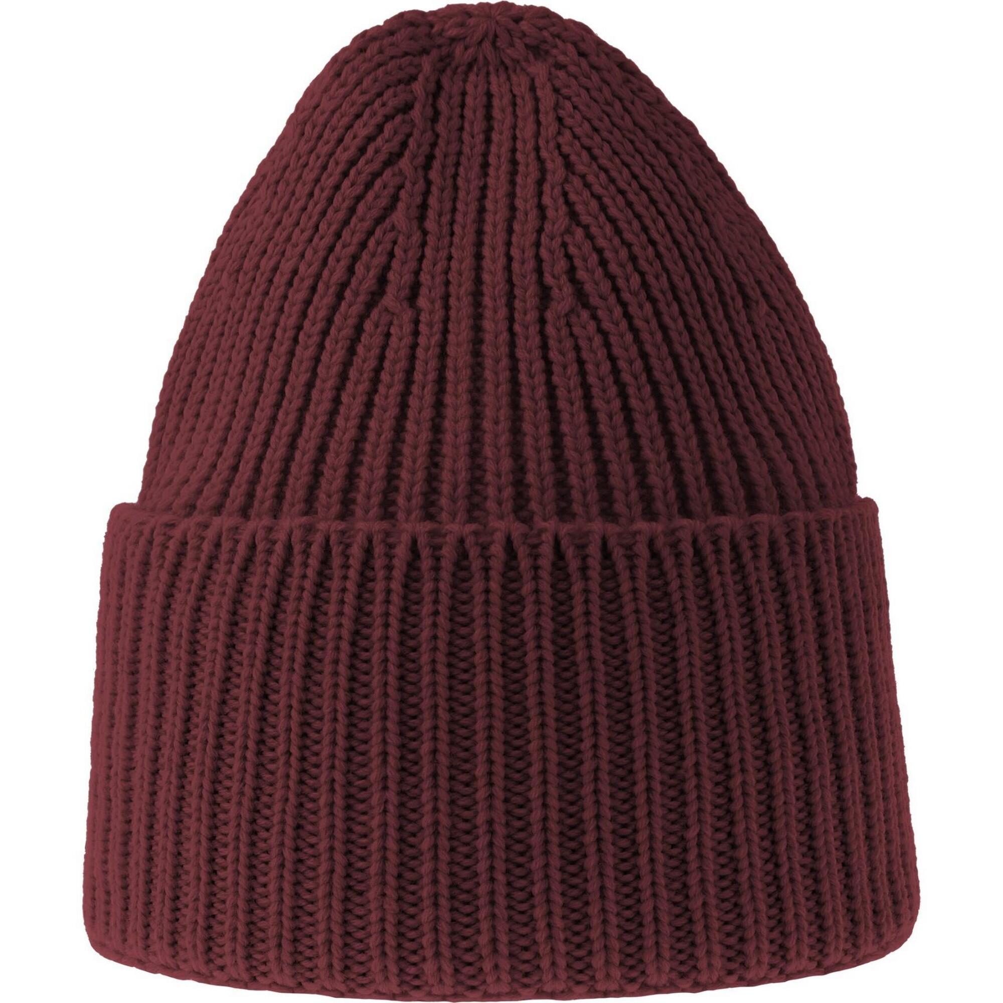 Unisex Adult Oak Chunky Knit Beanie (Burgundy Melange) 2/3