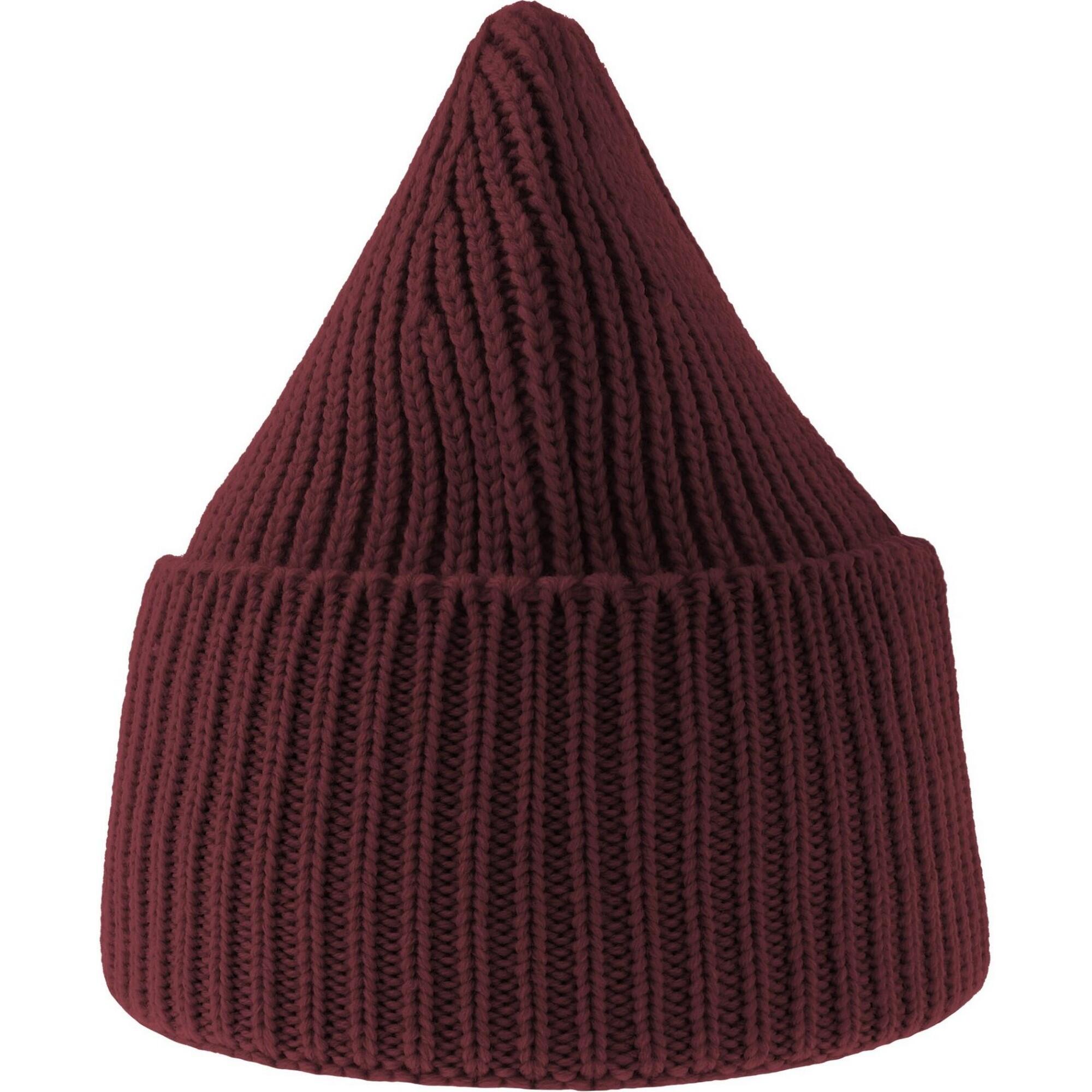 Unisex Adult Oak Chunky Knit Beanie (Burgundy Melange) 3/3