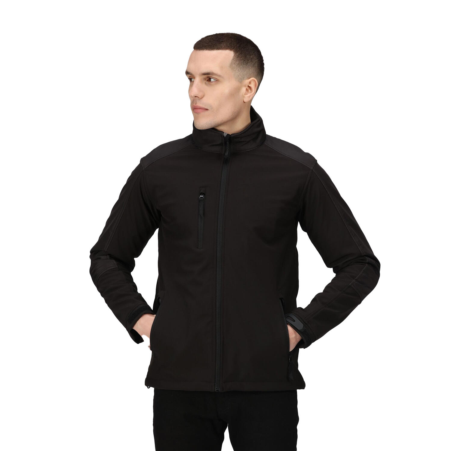 Mens Hydroforce Soft Shell Jacket (Black) 3/4