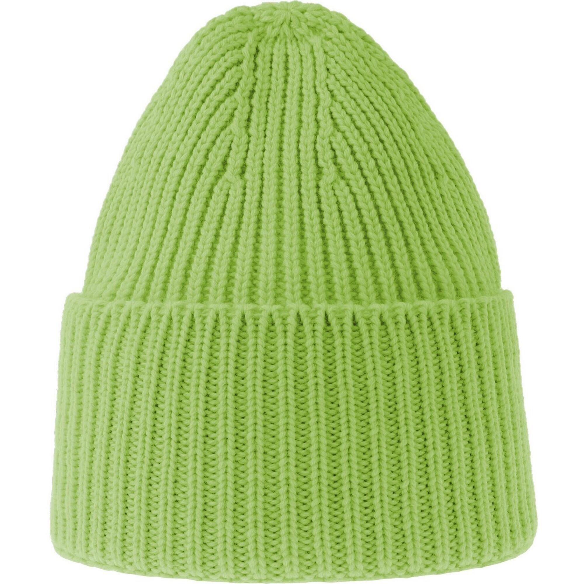Unisex Adult Oak Chunky Knit Beanie (Acid Green) 2/3