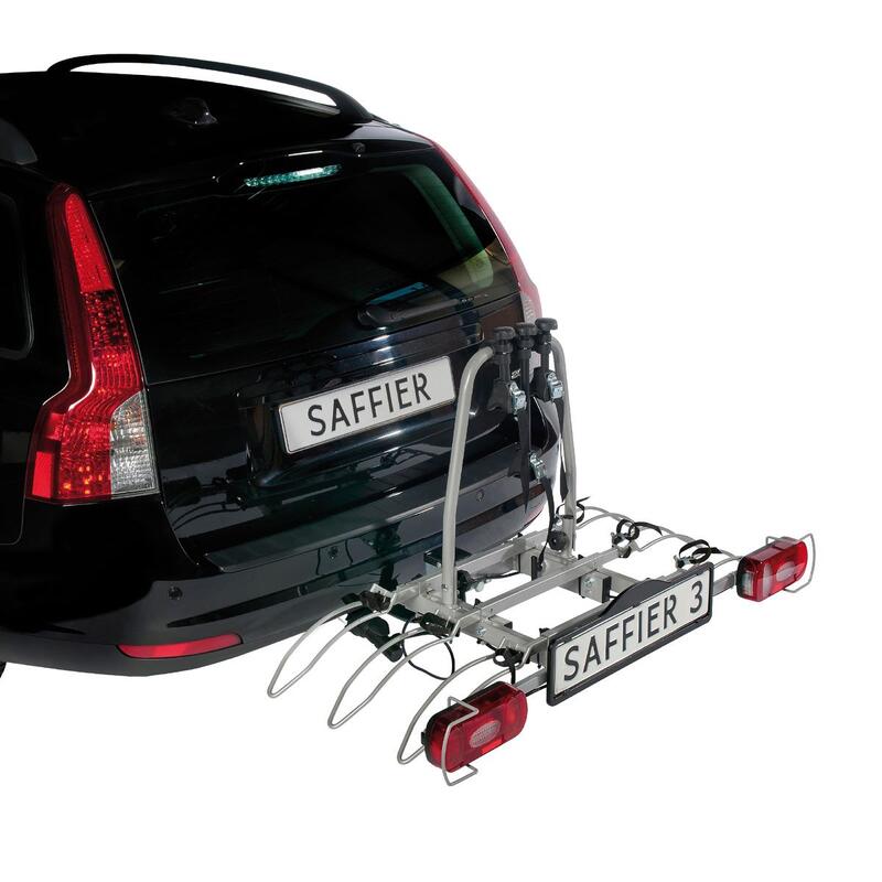 PORTE-VÉLOS 3 VÉLOS BASCULANT SUR ATTELAGE SAFFIER 3  - EN 7 BROCHES - EUFAB
