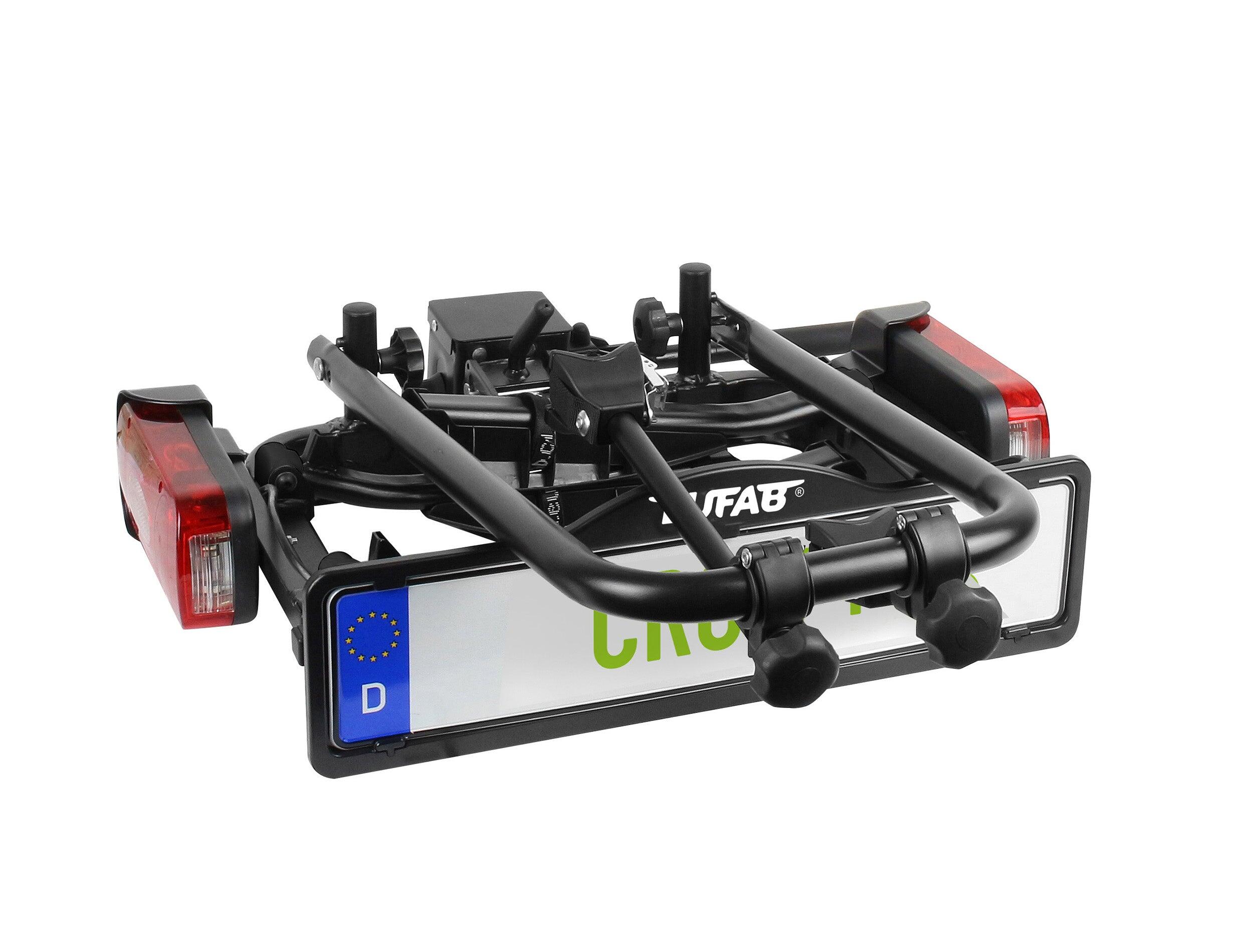 PORTE-VÉLOS 2 VÉLOS BASCULANT SUR ATTELAGE CROW PLUS - EUFAB 7/8