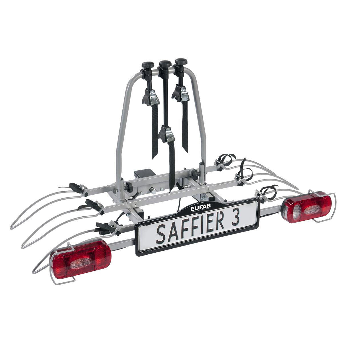 Suporte inclinável para 3 bicicletas em engate de reboque SAFFIER 3 - EUFAB
