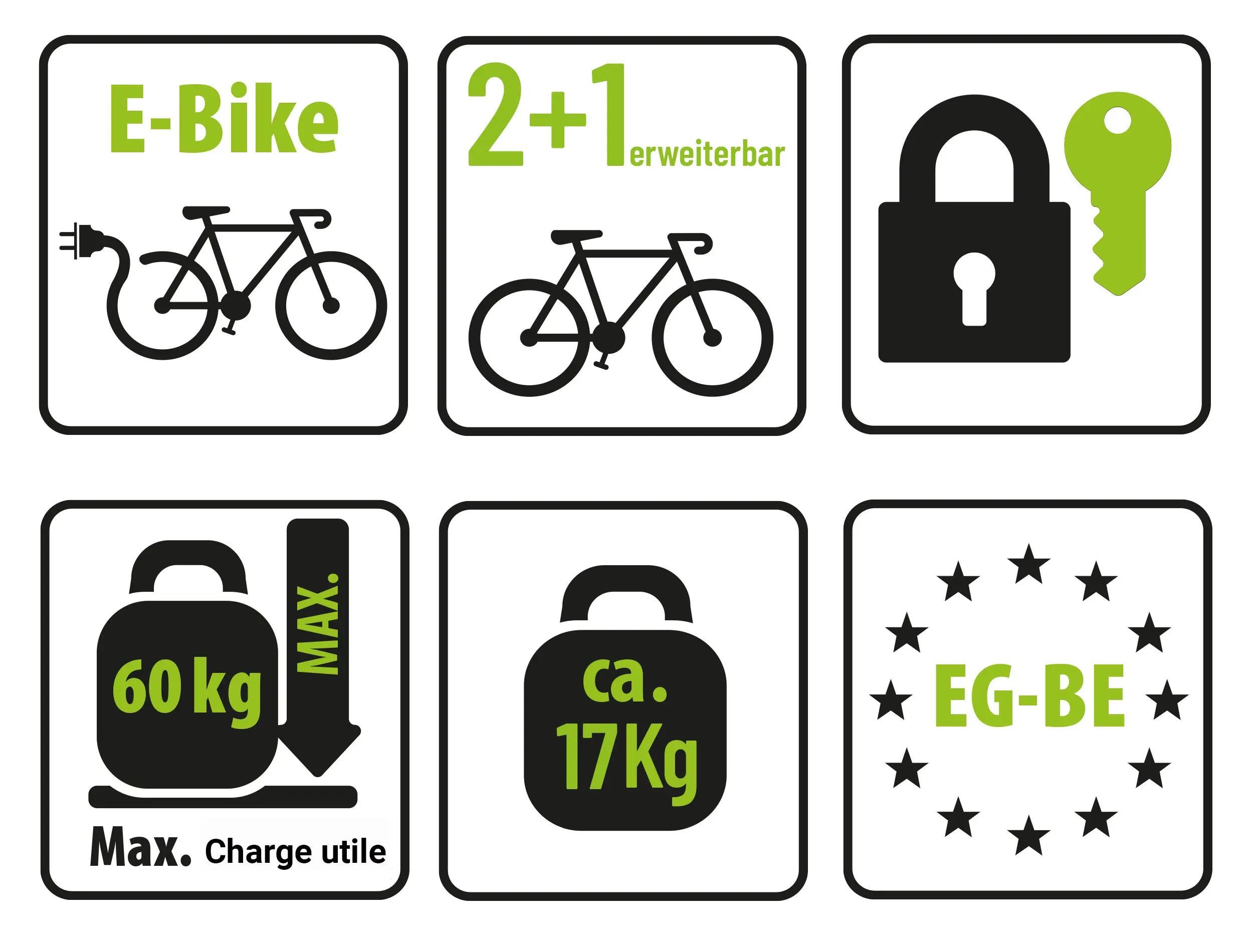 PORTE-VÉLOS 2 VÉLOS PLATEFORME BASCULANTE JAKE - EUFAB 6/7