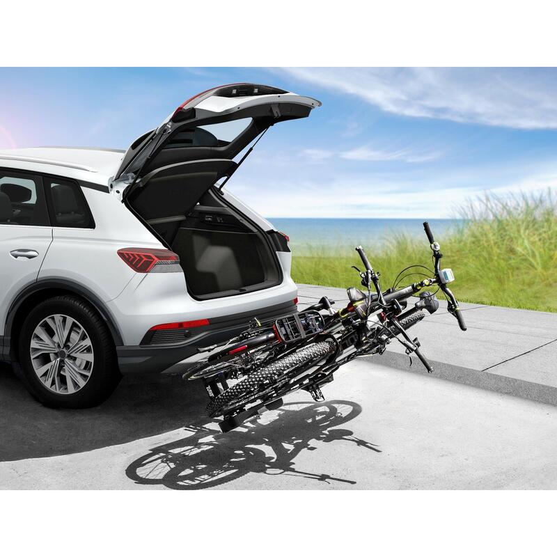 PORTE-VÉLOS 2 VÉLOS SUR ATTELAGE BASCULANTE ET PLIABLE FINCH II- EUFAB