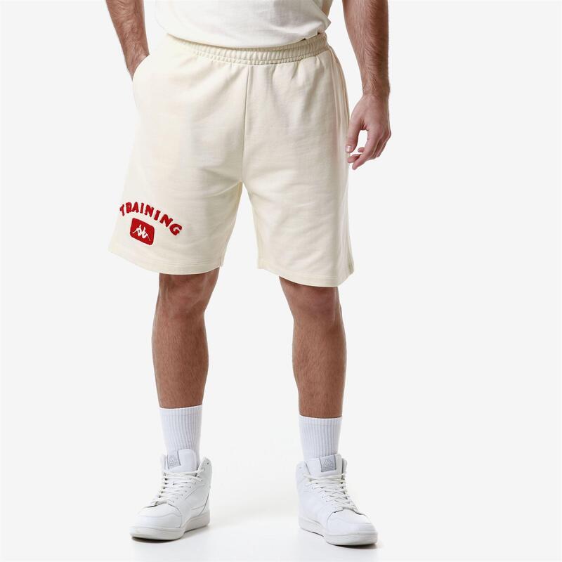 kappa pantaloncini da uomo in cotone bianco da fitness .