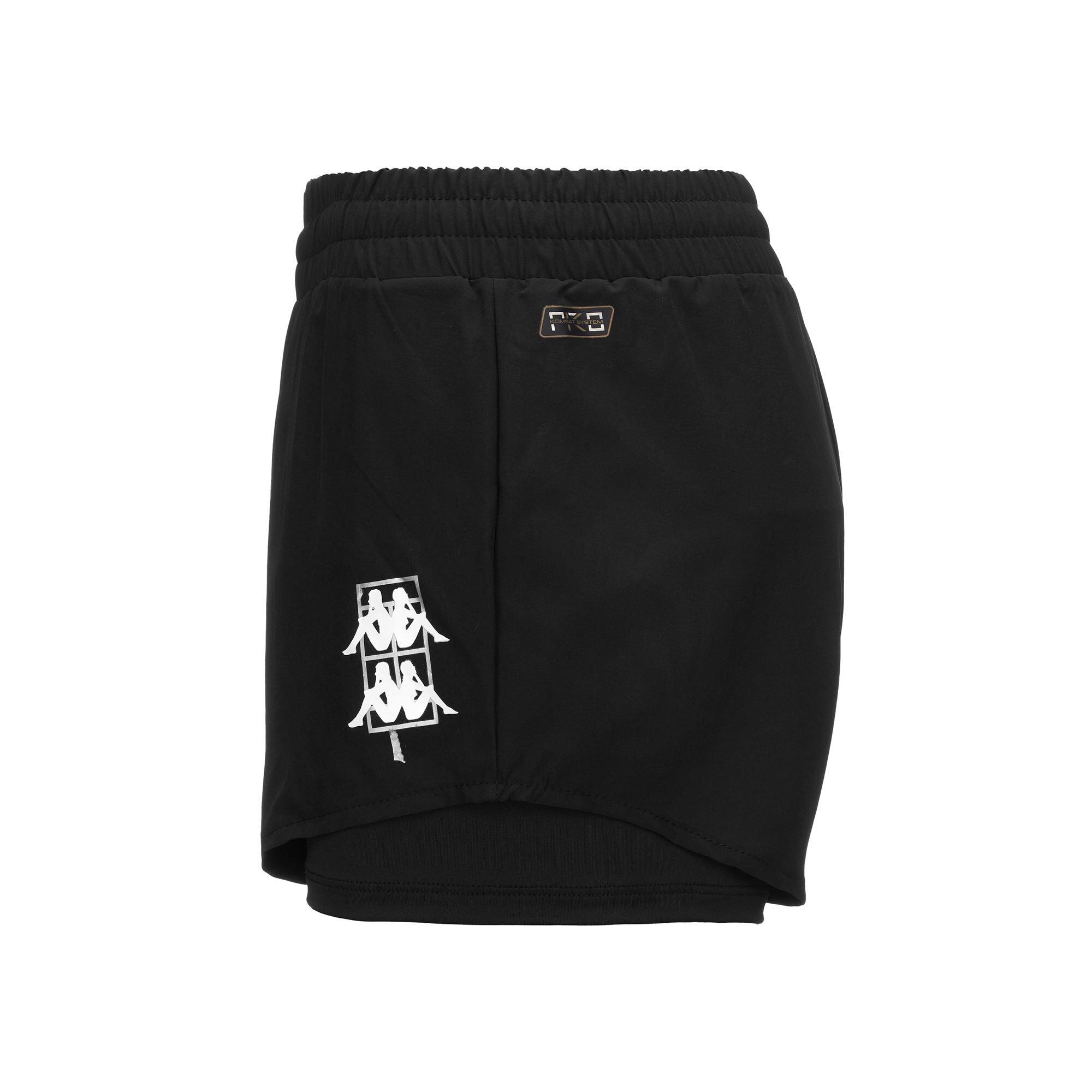 Pantaloncini sportivi da donna in poliestere nero da padel 4/6
