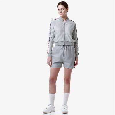 Pantaloncini sportivi da donna in poliestere grigio da sport street