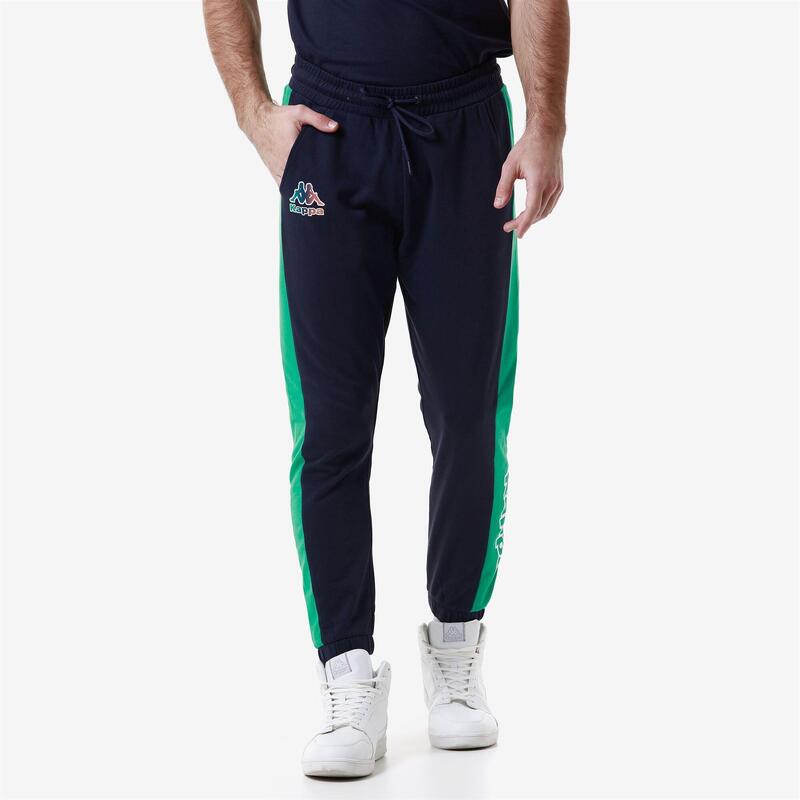 kappa pantaloni da uomo in cotone blu da fitness