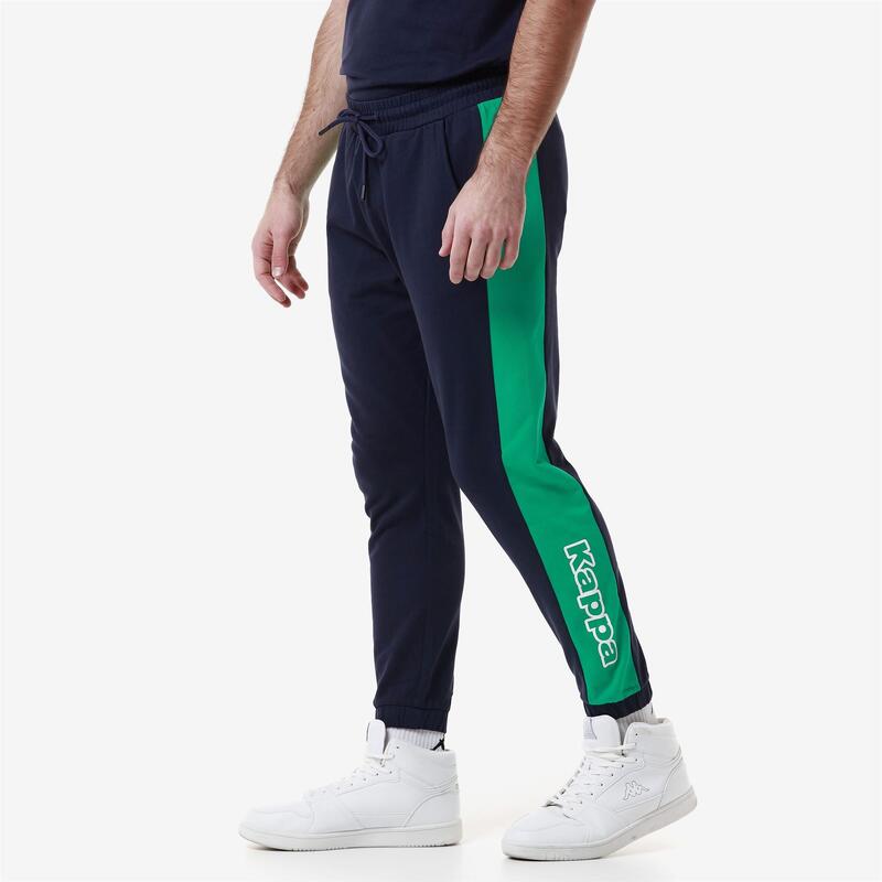 kappa pantaloni da uomo in cotone blu da fitness