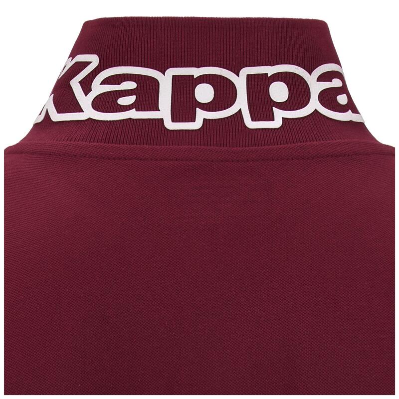 kappa polo maniche corte da uomo in cotone rosso da cardio training