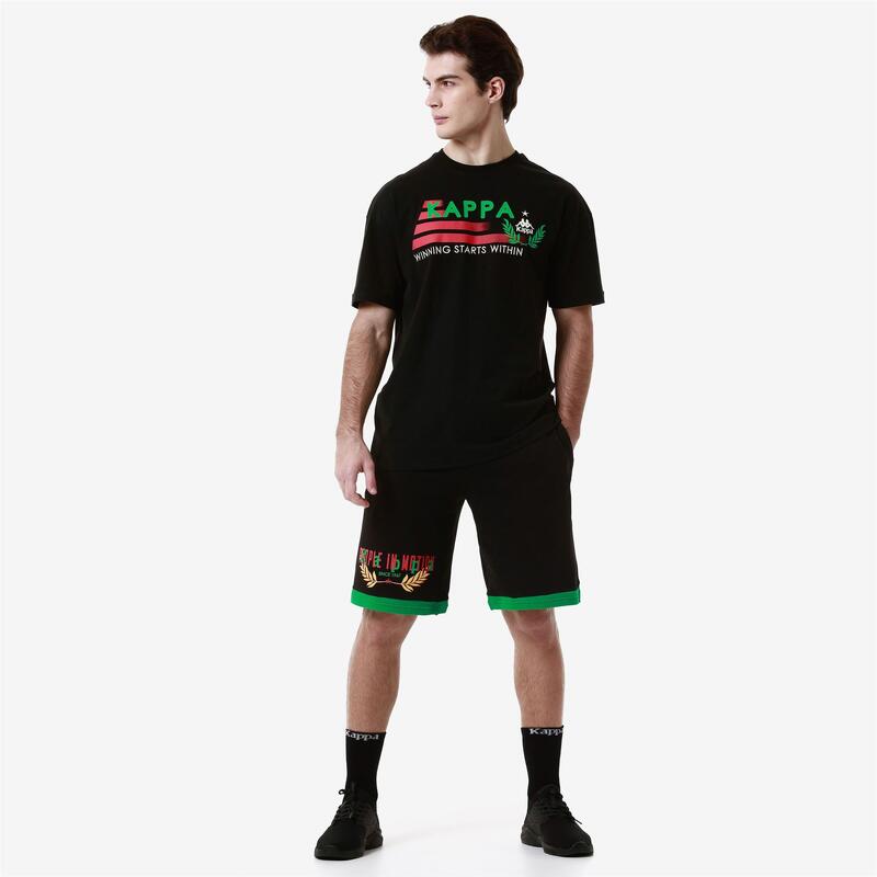 kappa t-shirt da uomo in cotone nero da cardio training