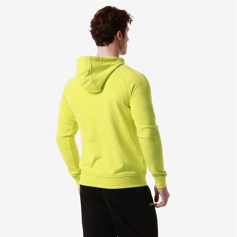 felpa uomo fitness kappa cotone con cappuccio verde