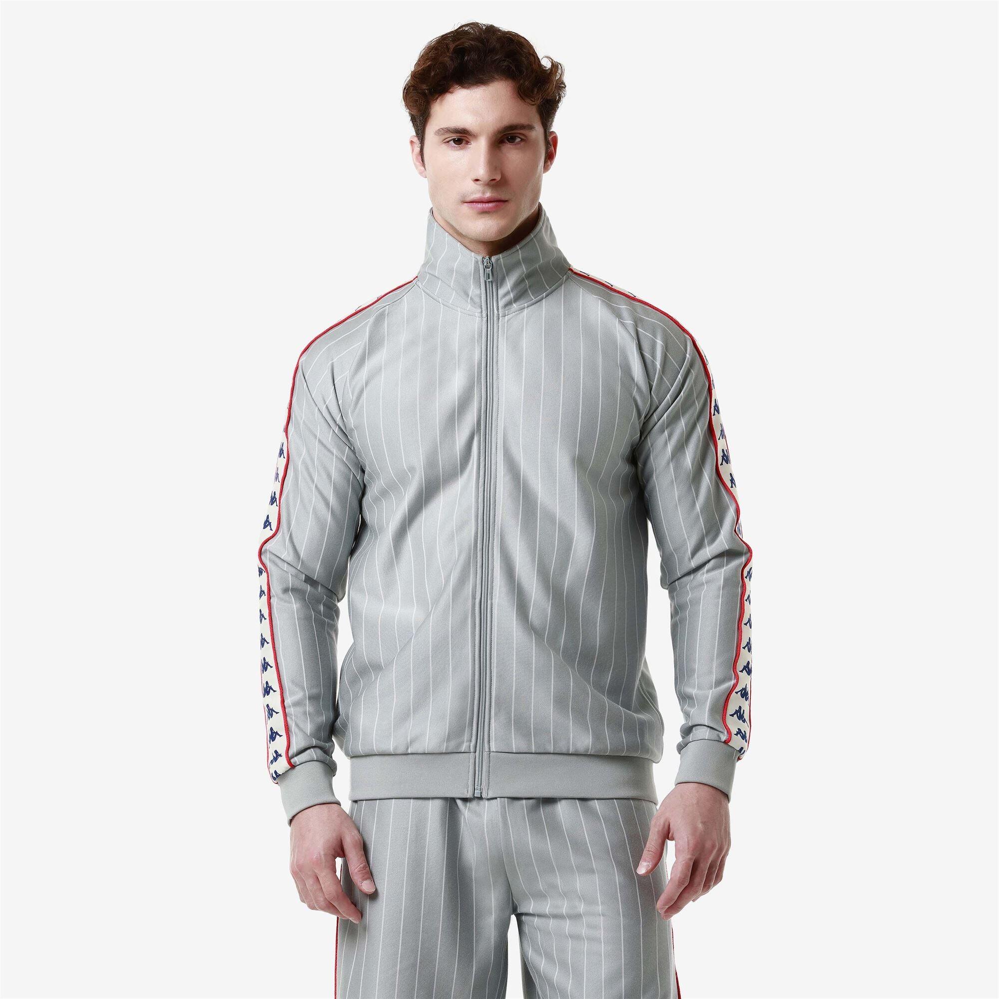Felpa con zip da uomo in poliestere grigio da sport street 5/7