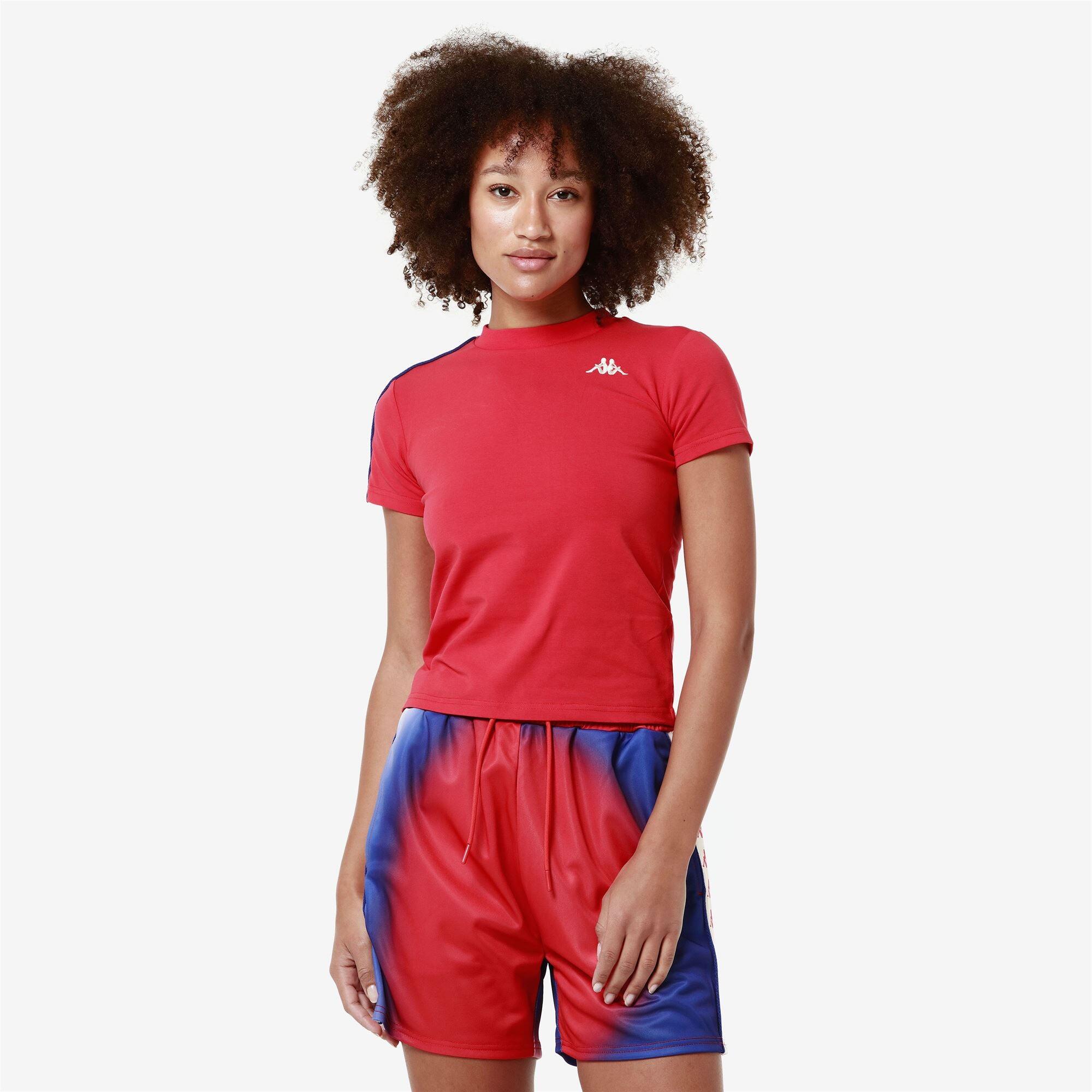 T shirt maglietta da donna in cotone rosso da sport street 5/7