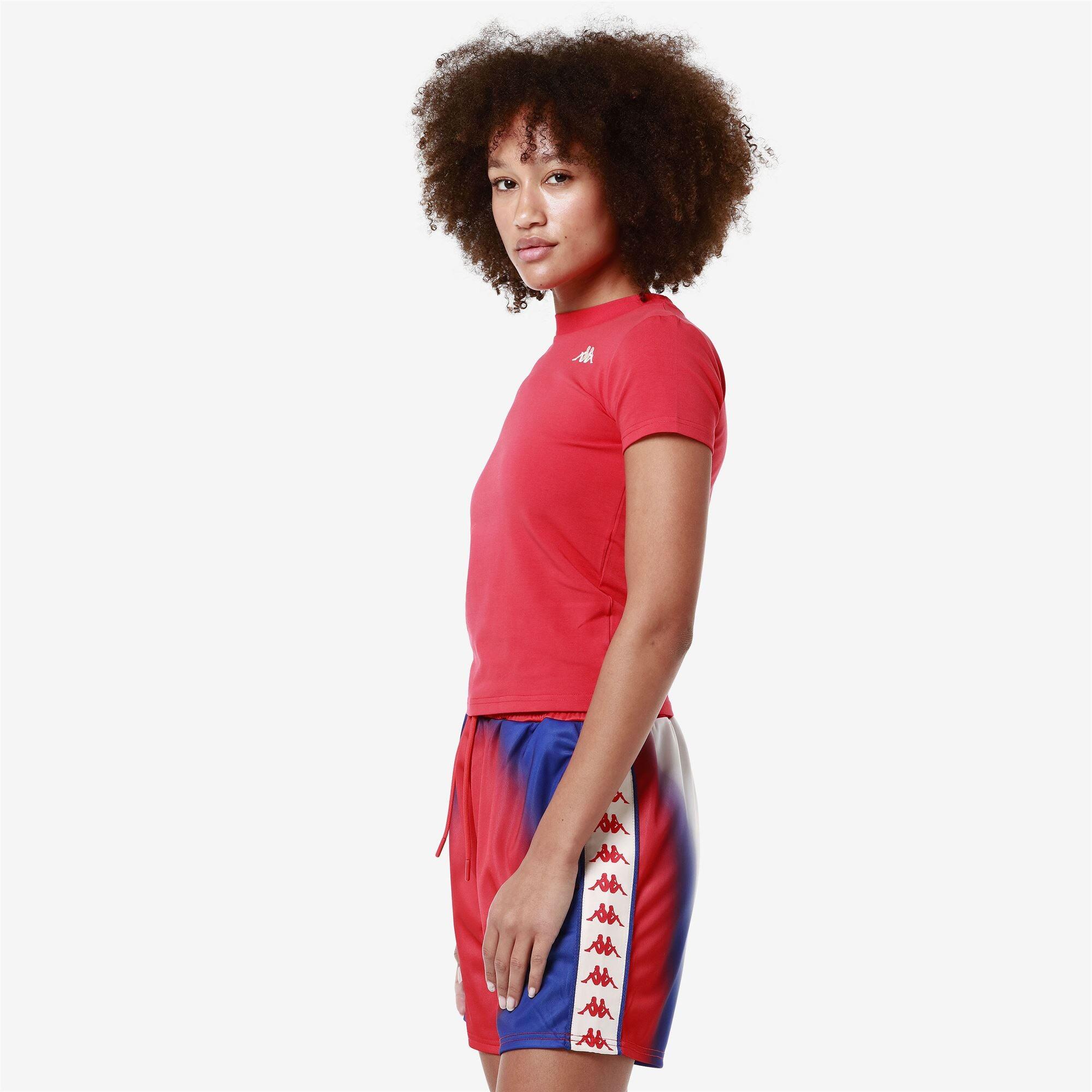 T shirt maglietta da donna in cotone rosso da sport street 6/7