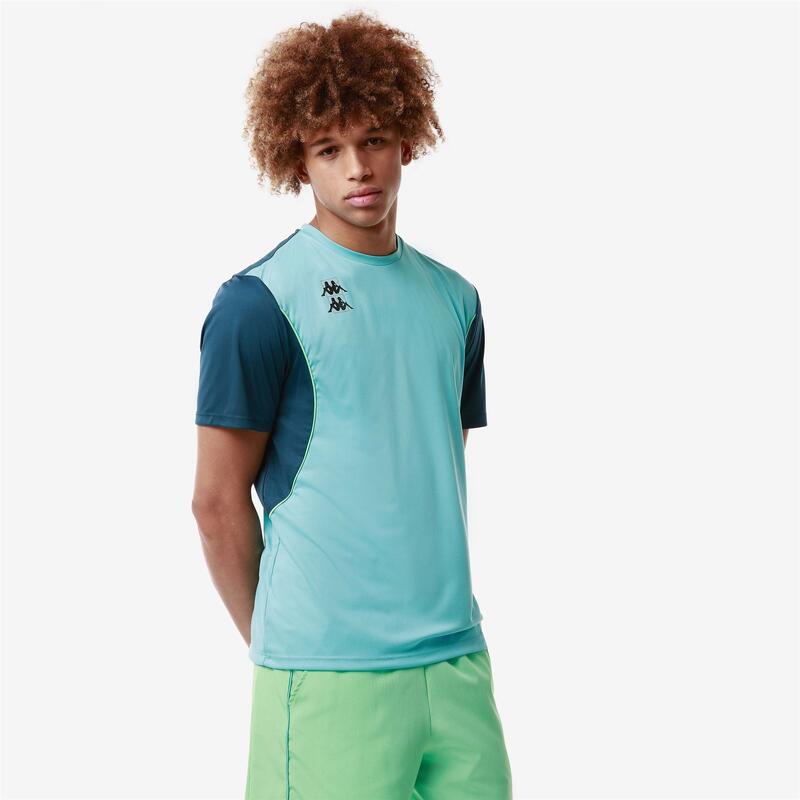 kappa t-shirt da uomo in poliestere verde da padel