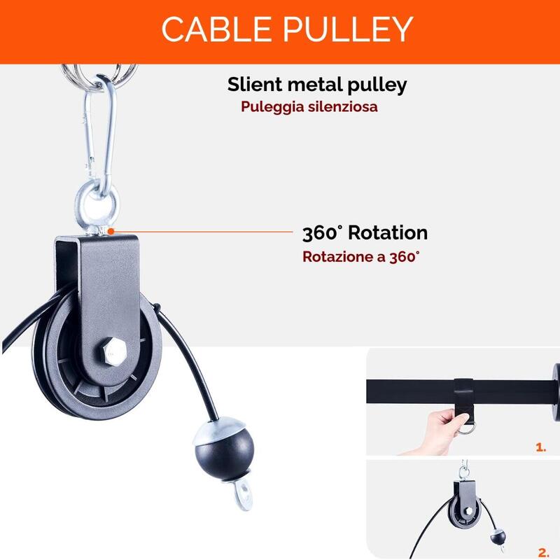 Sistema di puleggia da palestra con 13 accessori FF