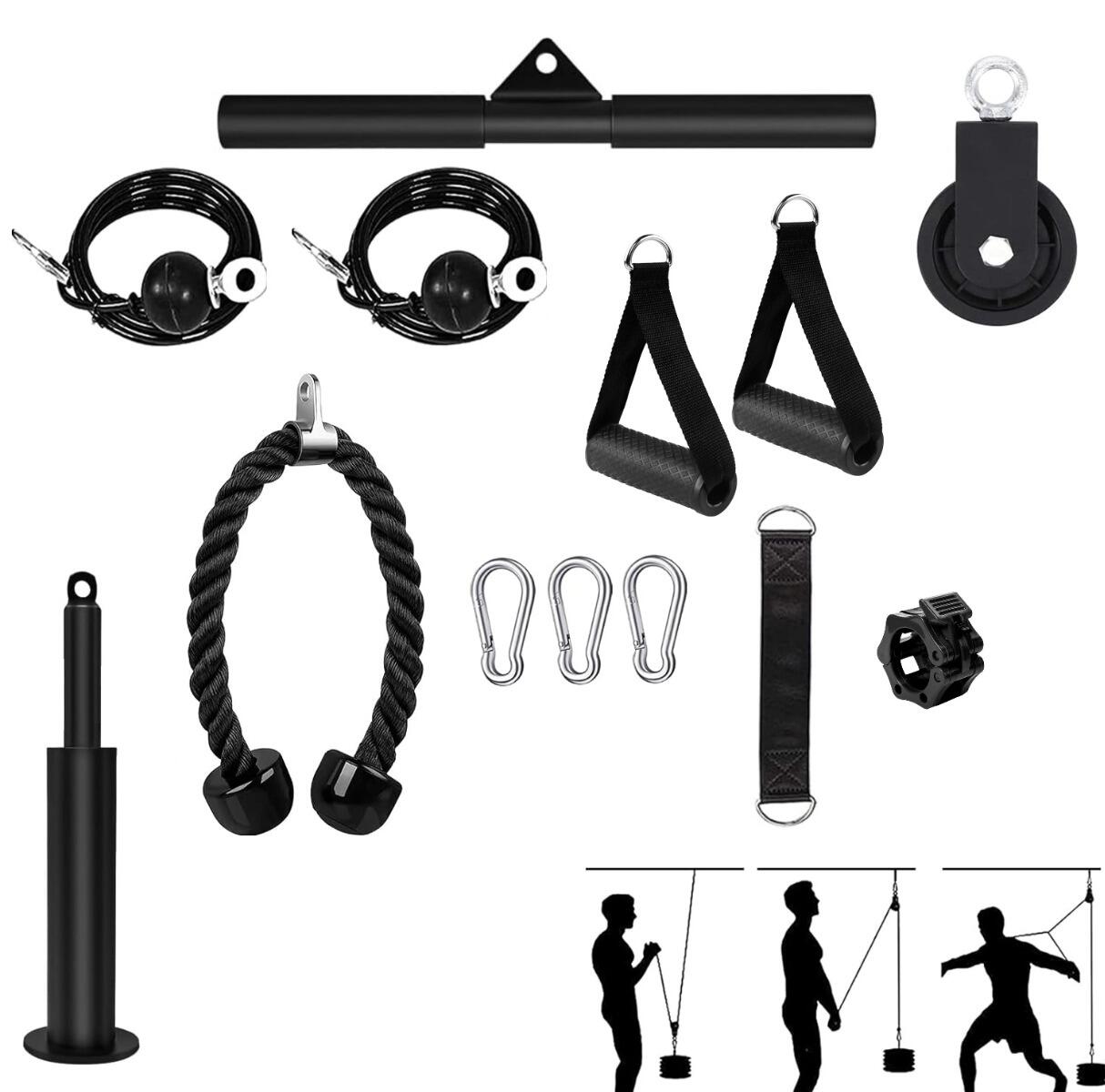 FFITNESS Sistema di puleggia da palestra con 13 accessori FF