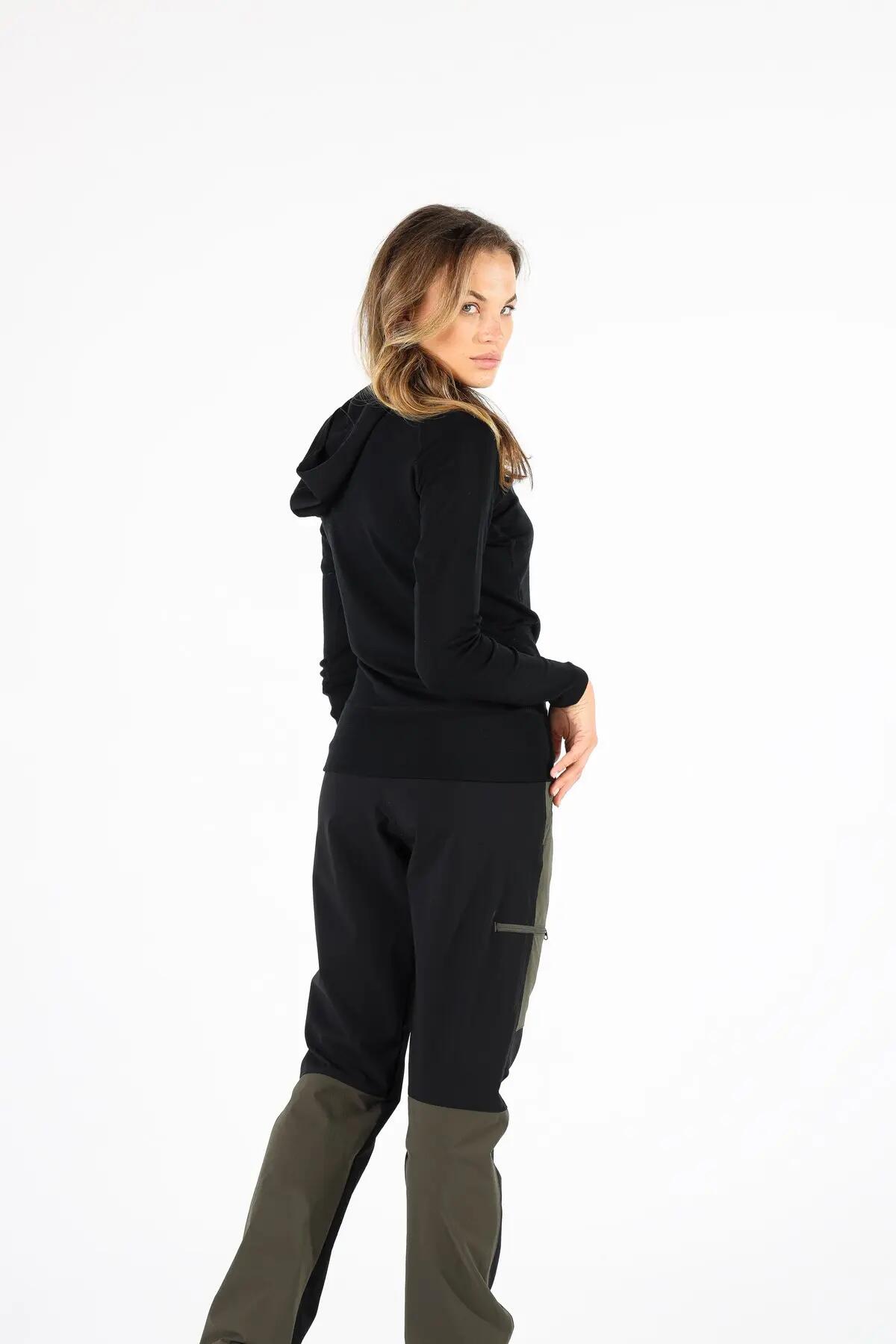 Sonatra - Koszulka z kapturem 100% wełna merino  (195 g/m²) L, Czarny 7/7