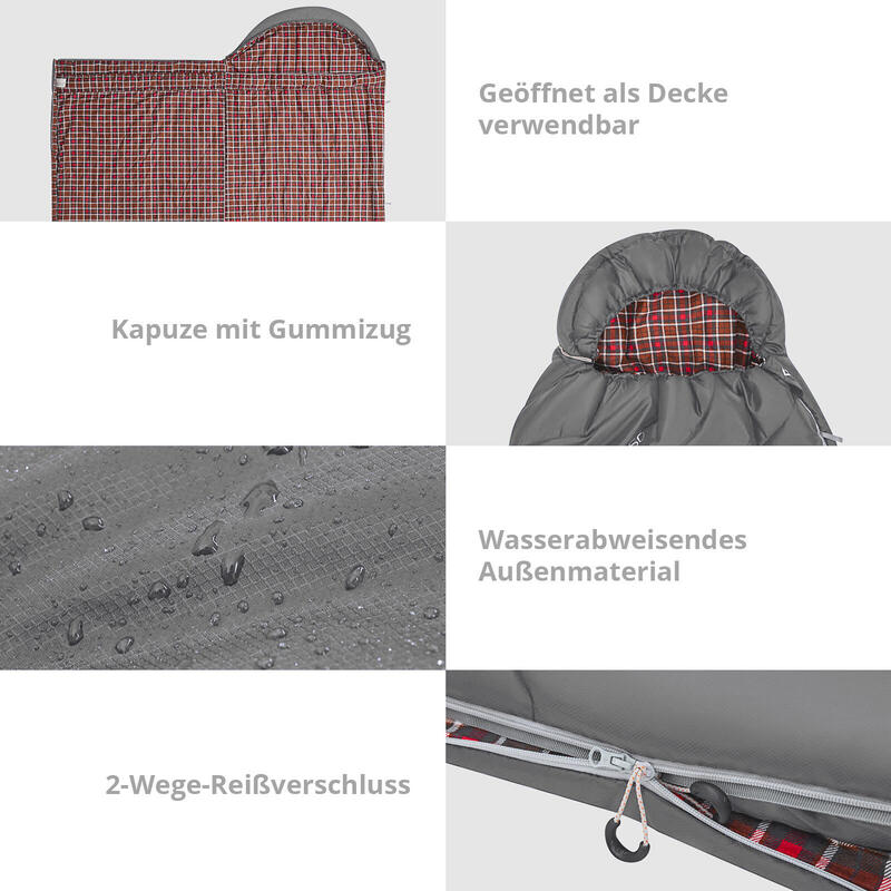Deken slaapzak Freespace 250 Winterslaapzak breed katoen 12°C