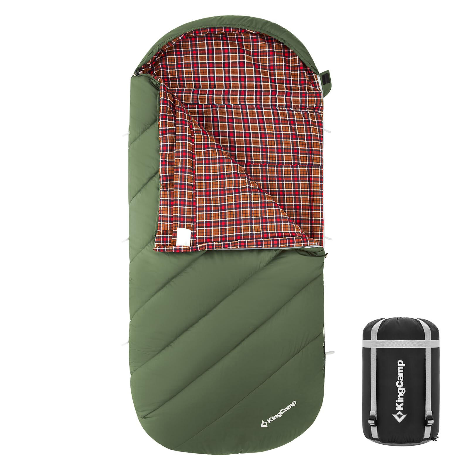 KINGCAMP Deckenschlafsack Freespace 250 Winter Schlafsack Breit Baumwolle 12°C