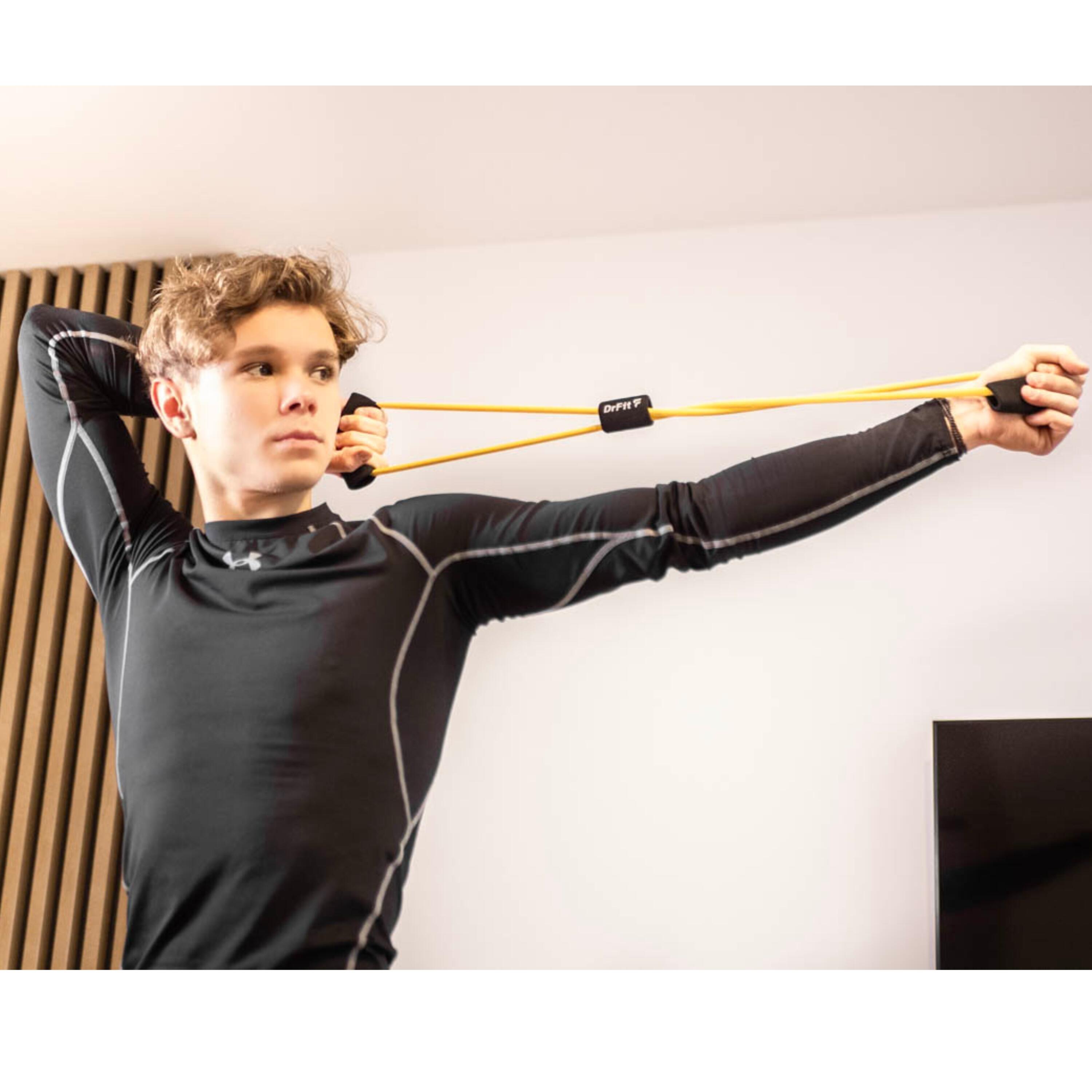 Guma oporowa ekspander gumowy do ćwiczeń rehabilitacji w kształcie ósemki DrFit 3/3