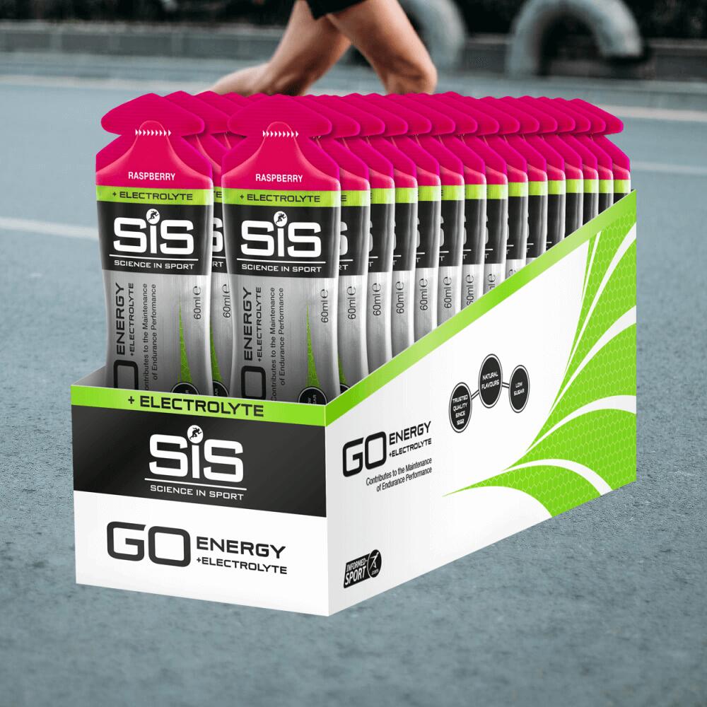 SIS GO Energy + Electrolyte Gels (30x60ml) Raspberry - Energie & Ausdauer 2/5