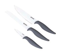Gimex - Ensemble Couteaux - Gris/Blanc -3 Pièces