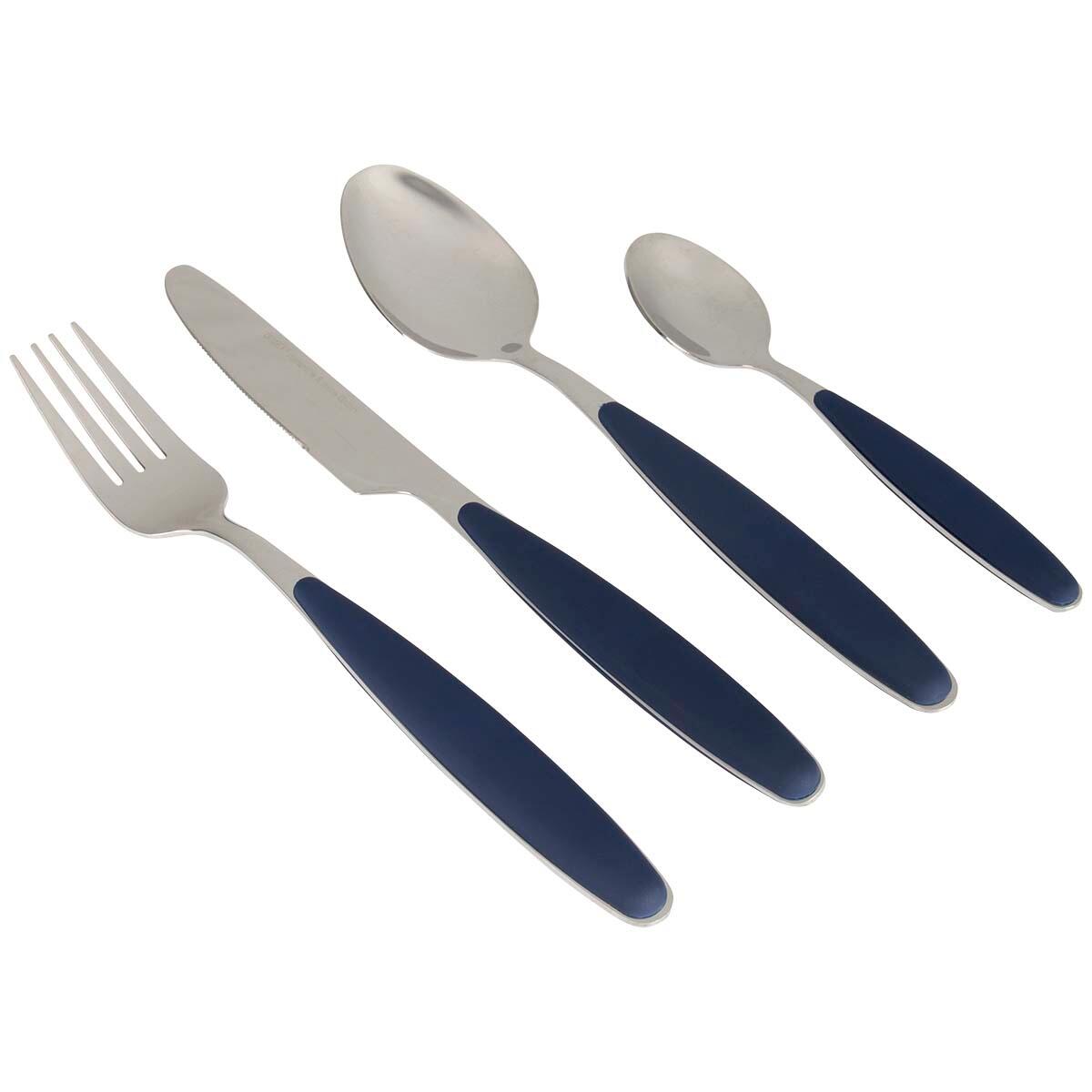 Besteck - Navyblau - Soft-Touch-Griff - 16-Teilig 2/2