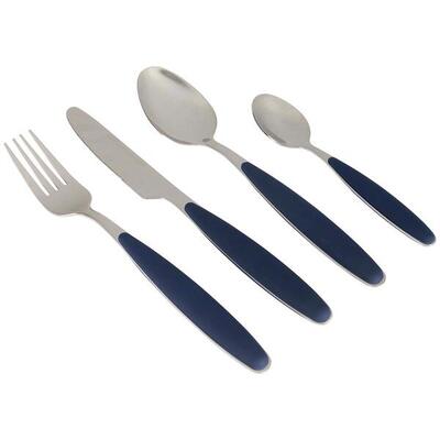 Gimex Besteck Navyblau Soft-Touch-Griff 16-Teilig