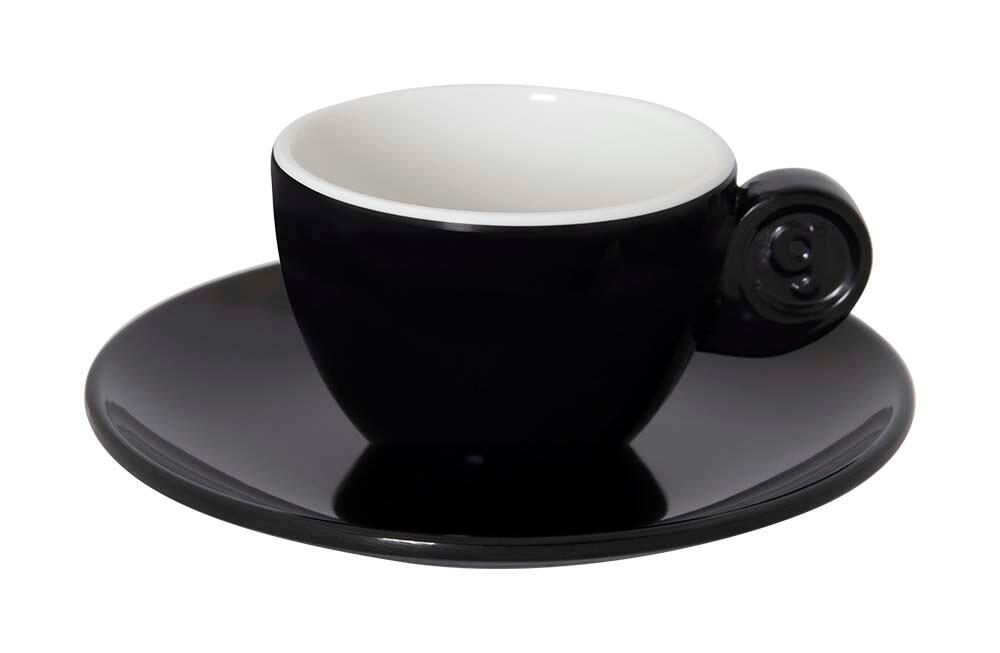 Solid Line - Espresso Set - Blanco y Negro - 85 ml - 2 Piezas 3/4
