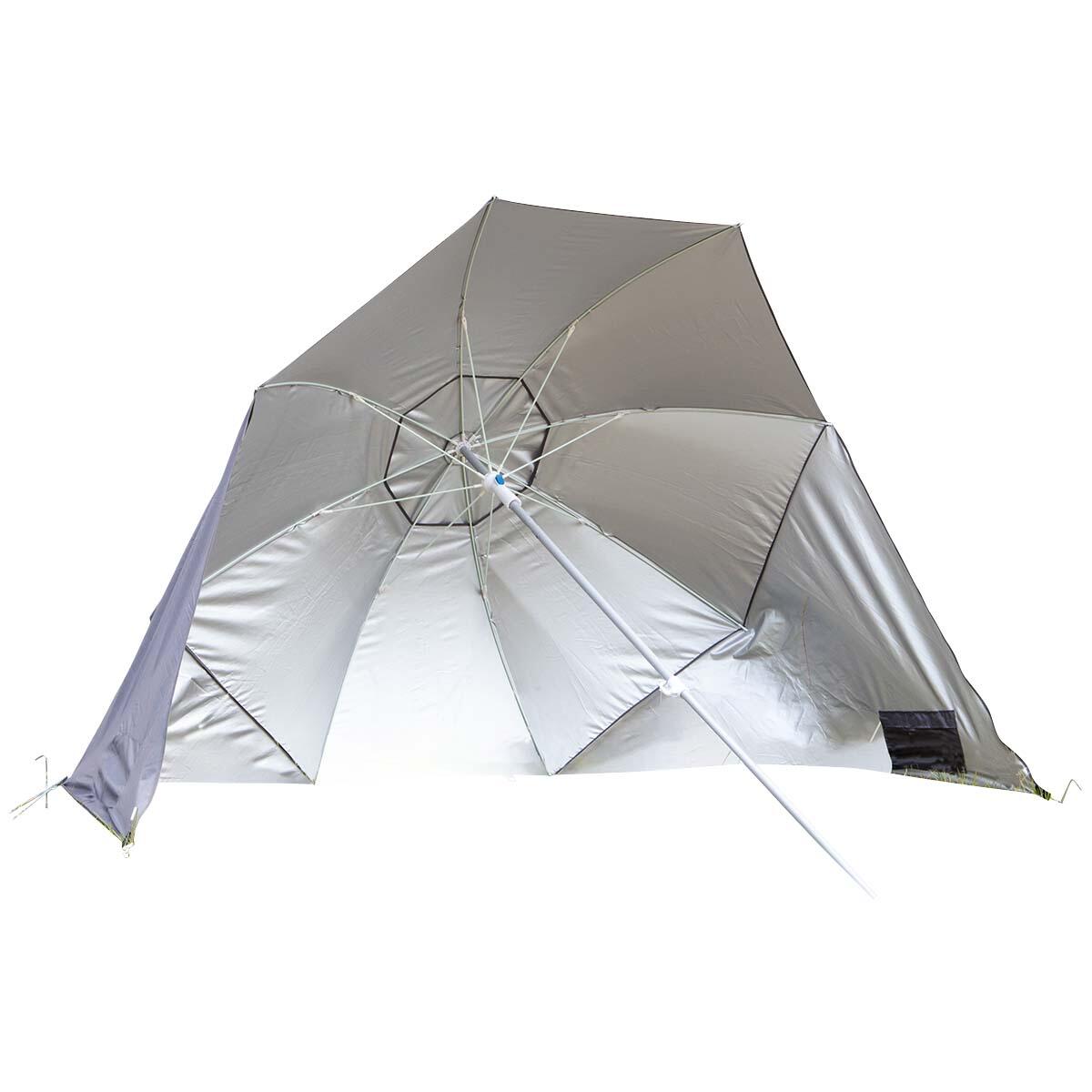 BO-CAMP Bo-Camp Strandparasol Met zijwanden Grijs