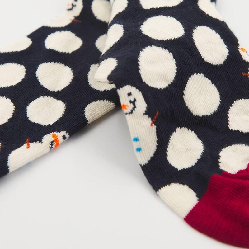 Calcetines Hombre Happy Socks Big Dot Snowman Azul