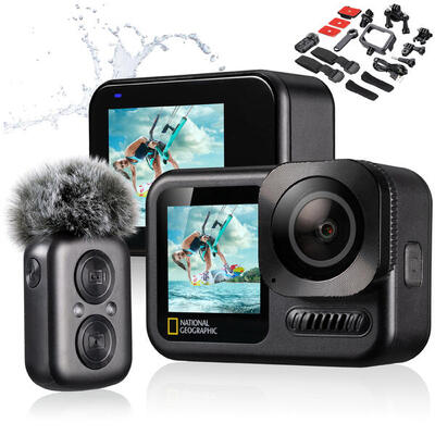 Cámara deportiva NAT.GEOGRAPHIC Profesional 4K Con estabilizador, sumergible 10m
