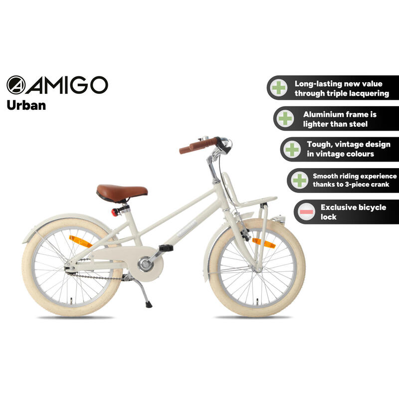AMIGO Vélo fille Urban Aluminium Frame 24 Pouces Fille Frein à rétropédalage De