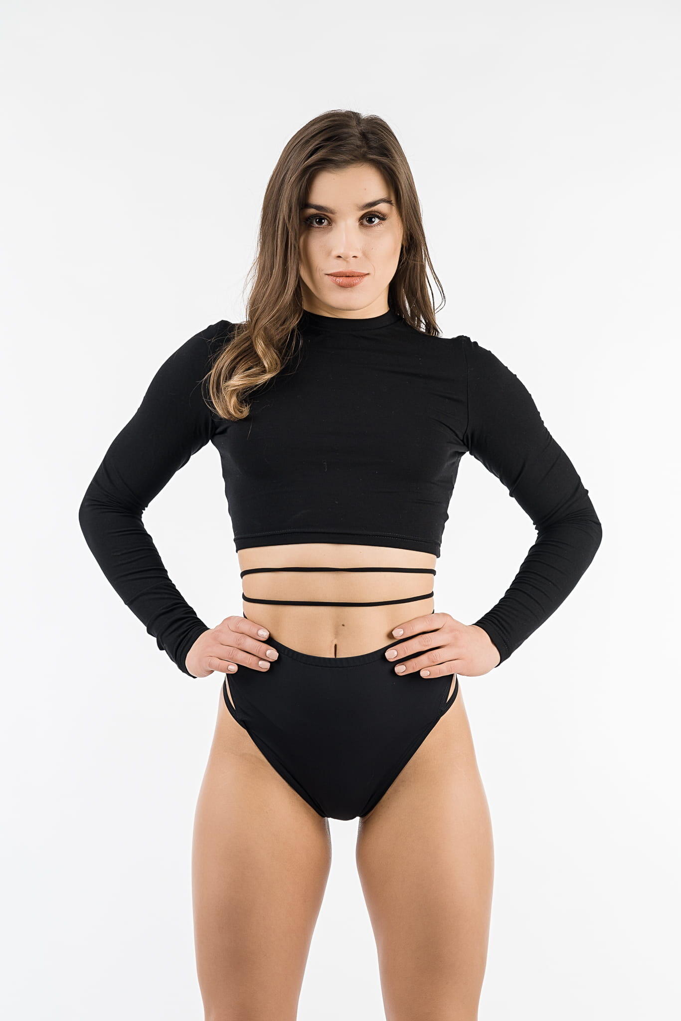 Top bluzka z długim rękawem do tańca pole dance Rev Activ Backless z wiązanymi 3/3