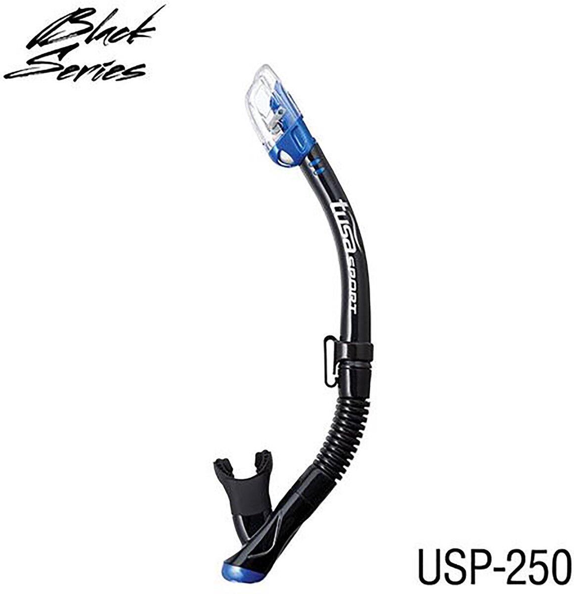 TUSA Visio Tri-Ex Combo Snorkelset - Zwart/Metallic Blauw 4/4