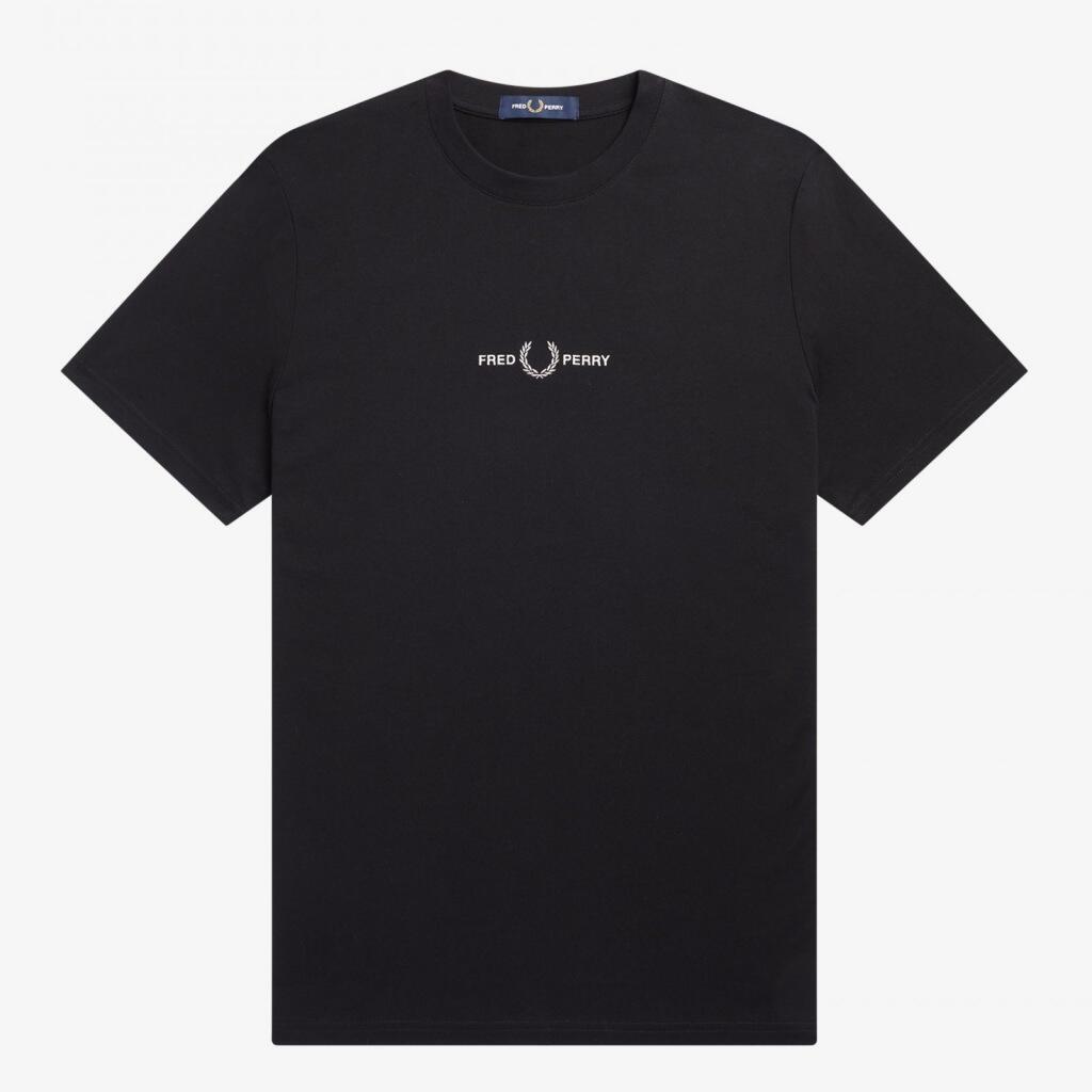 T-shirt pour homme Fred Perry brodé noir 2/5