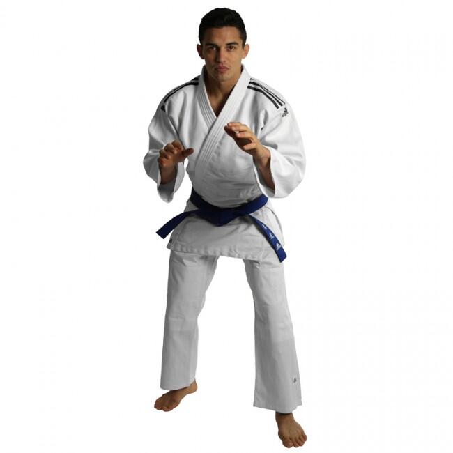 adidas Judo-Anzug Club weiß/schwarze Streifen, J350 1/3