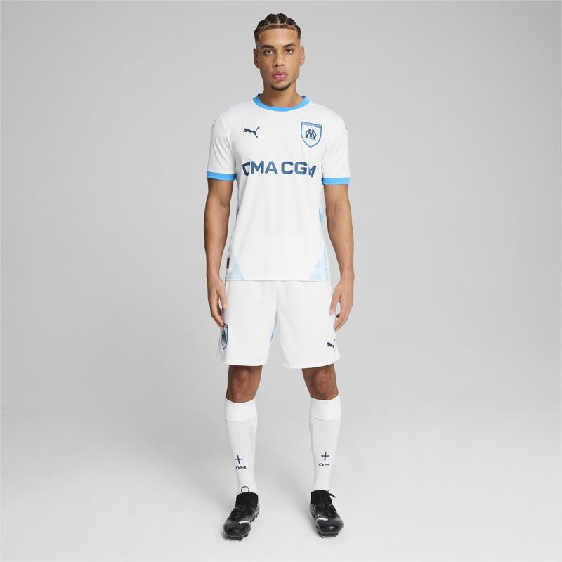 Pantaloni scurți Olympique de Marseille 24/25 bărbați PUMA White Bleu Azur Blue
