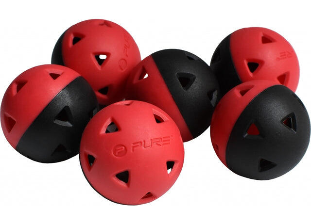 PURE 2 IMPROVE Palle da allenamento a impatto per il golf - Set di 6 (nero)