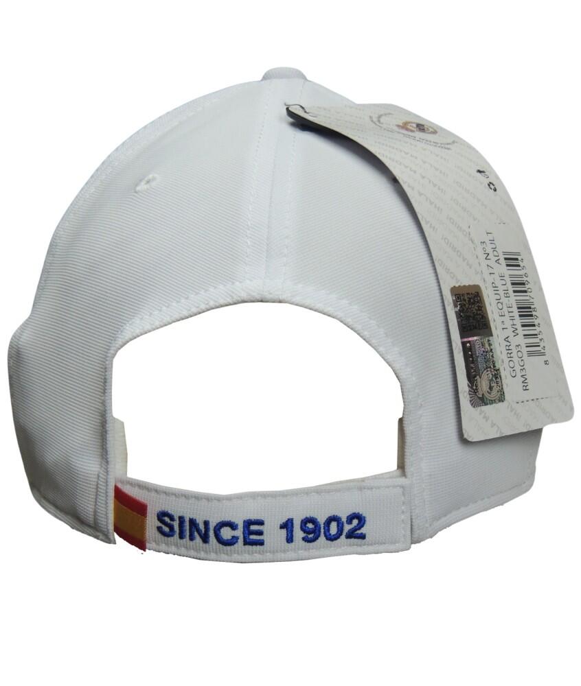 Gorra Real Madrid CF Adulto Escudo Bordado blanca 3/6